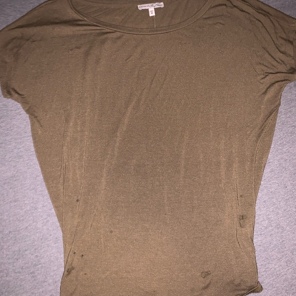 Express Distressed Olive Tee - Picture 2 of 2